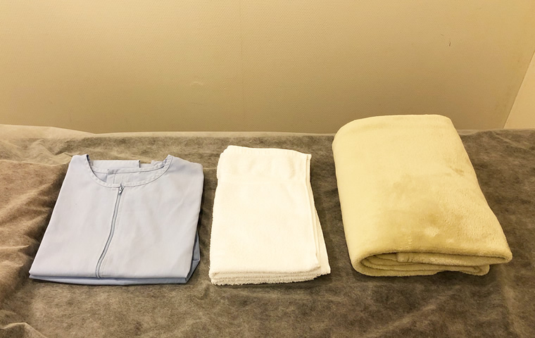 ブランケット、タオル、治療着の滅菌・洗濯